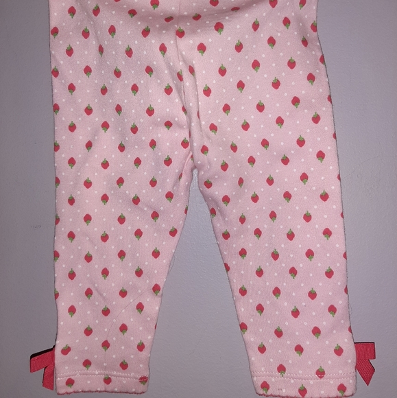 🆕️ Gymboree Pink Strawberry Print Bow Leggings - Picture 4 of 5